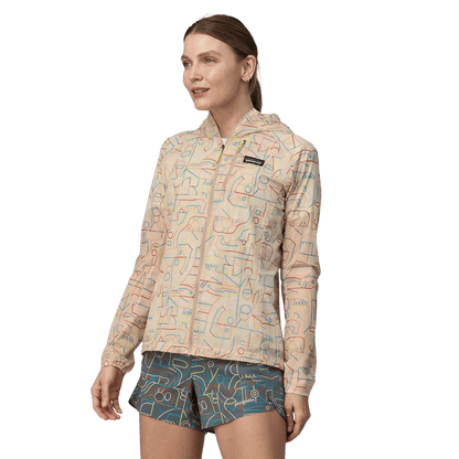 PATAGONIA WOMENS HOUDINI JACKET - LOSE YOURSELF OUTLINE PUMICE WW FRONT