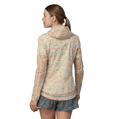 PATAGONIA WOMENS HOUDINI JACKET - LOSE YOURSELF OUTLINE PUMICE WW BACK