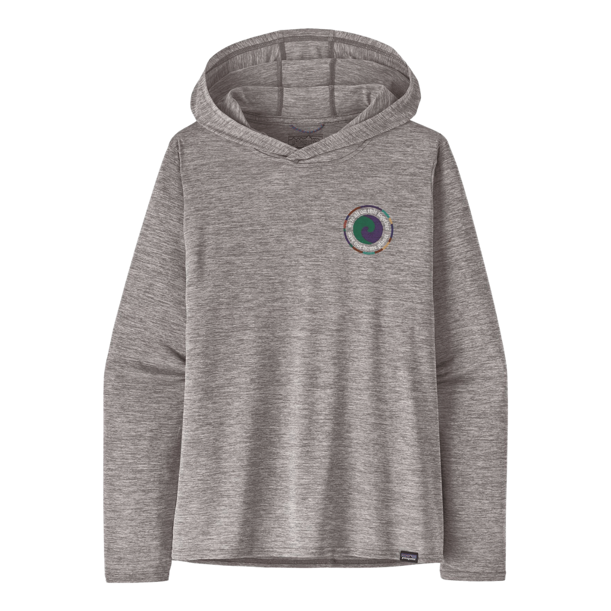 PATAGONIA WOMEN'S CAP COOL DAILY GRAPHIC HOODY - FEATHER GRAY FRONT