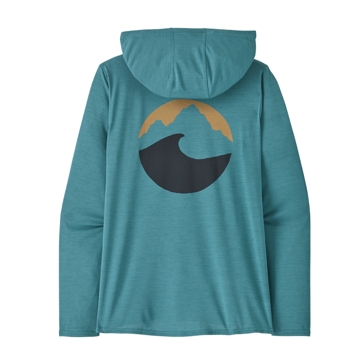 PATAGONIA WOMEN'S CAPILENE COOL DAILY GRAPHIC HOODY - APPLIED IMAGINATION: WETLAND BLUE BACK