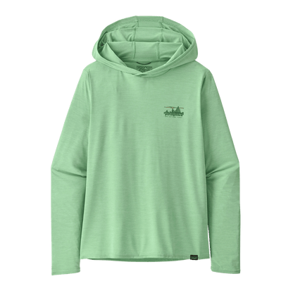 PATAGONIA WOMEN'S CAPILENE COOL DAILY GRAPHIC HOODY - RINSED GREEN FRONT