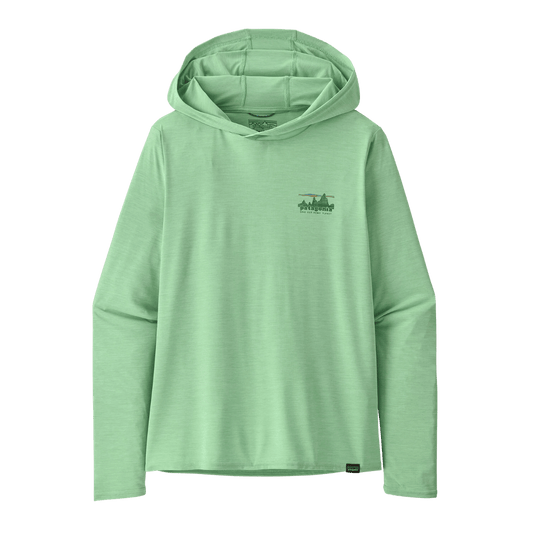 PATAGONIA WOMEN'S CAPILENE COOL DAILY GRAPHIC HOODY - RINSED GREEN FRONT
