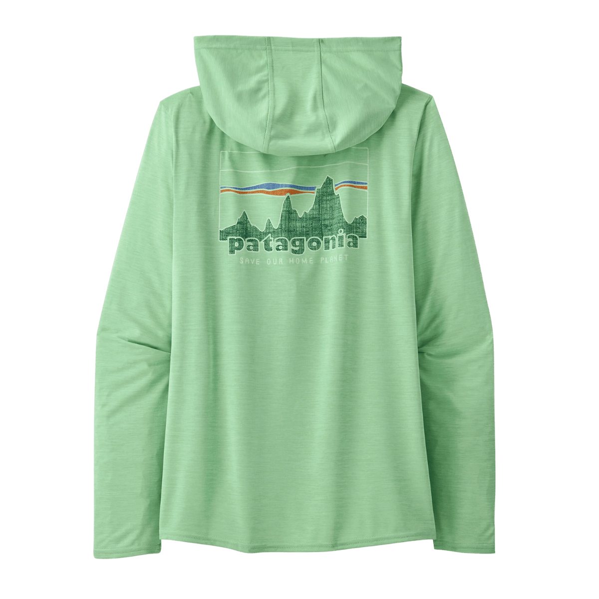 PATAGONIA WOMEN'S CAPILENE COOL DAILY GRAPHIC HOODY - RINSED GREEN BACK