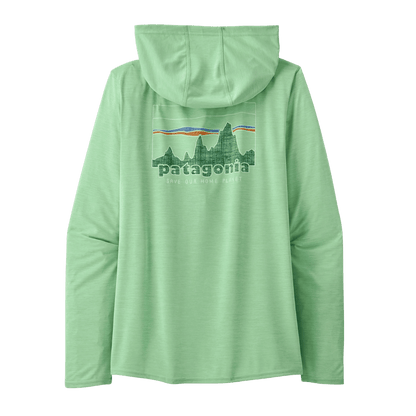 PATAGONIA WOMEN'S CAPILENE COOL DAILY GRAPHIC HOODY - RINSED GREEN BACK