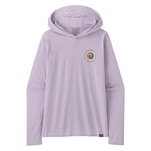 PATAGONIA WOMEN'S CAPILENE COOL DAILY GRAPHIC HOODY - UNITY FITZ: FOXGLOVE PURPLE FRONT