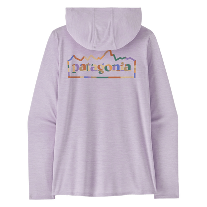 PATAGONIA WOMEN'S CAPILENE COOL DAILY GRAPHIC HOODY - UNITY FITZ: FOXGLOVE PURPLE BACK