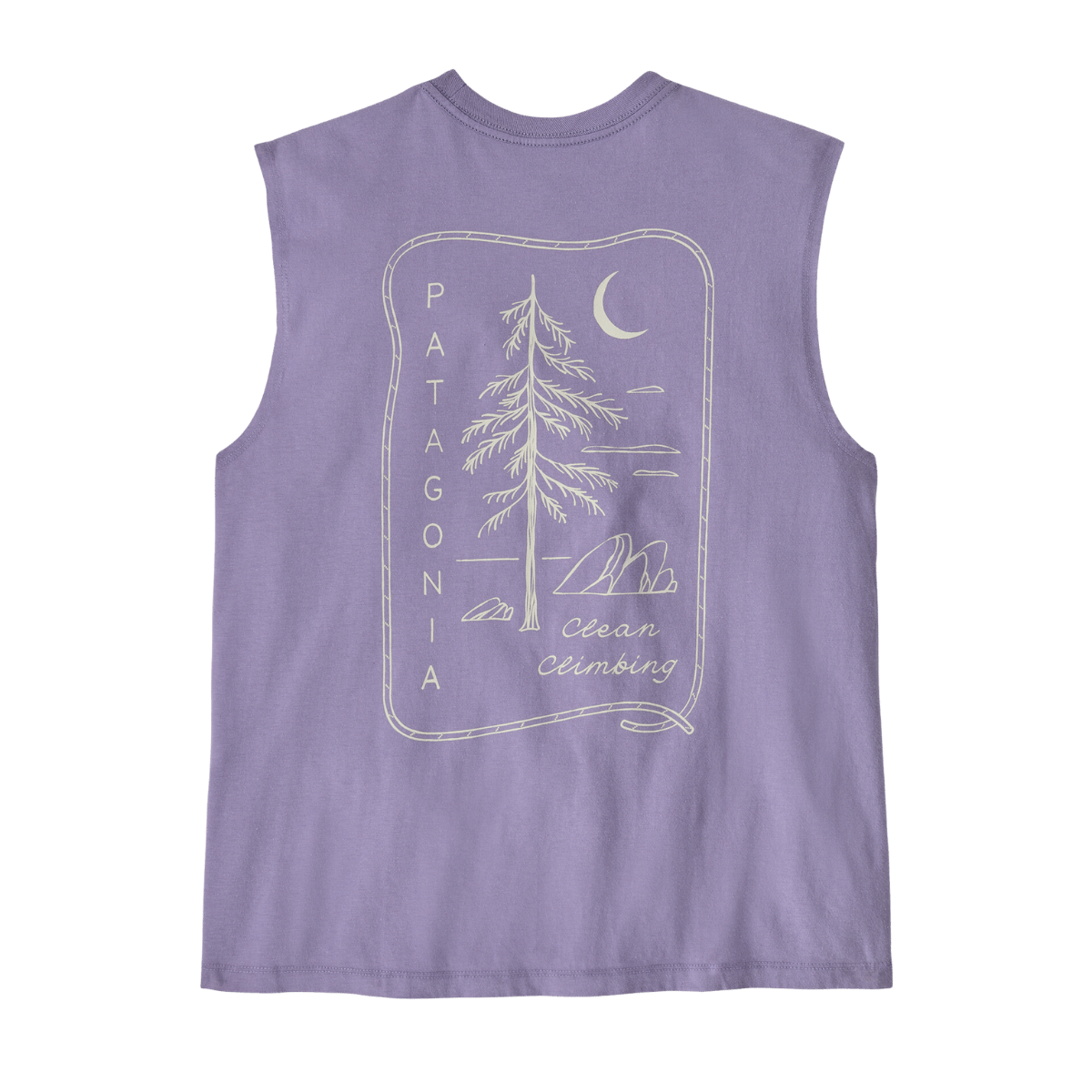PATAGONIA WOMEN'S CLEAN CLIMB ROOTS BOXY TANK - CONCRETE PURPLE BACK