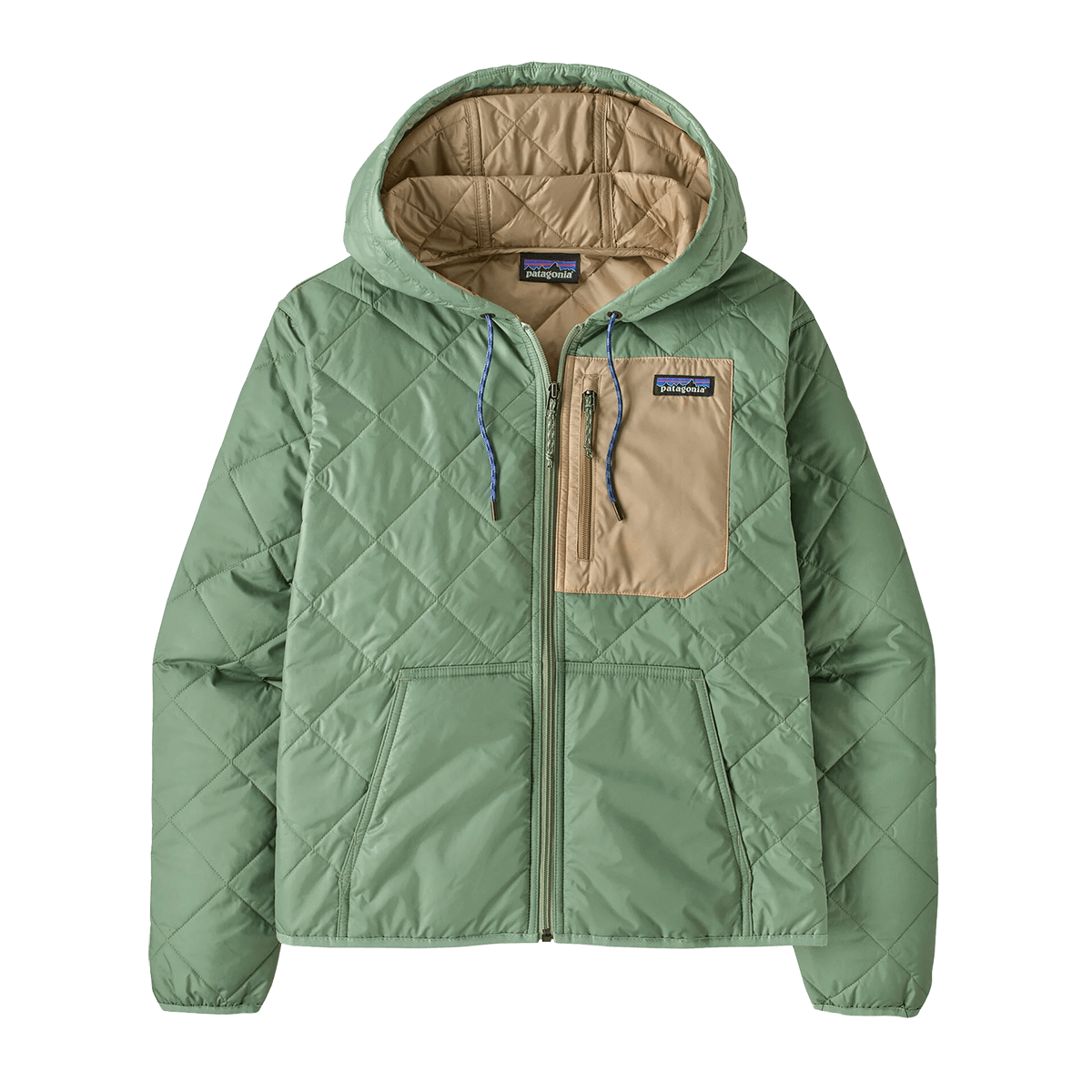 PATAGONIA WOMEN'S DIAMOND QUILTED BOMBER HOODY - ELLWOOD GREEN