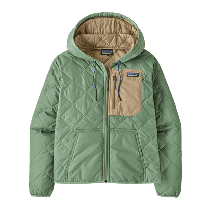 PATAGONIA WOMEN'S DIAMOND QUILTED BOMBER HOODY - ELLWOOD GREEN
