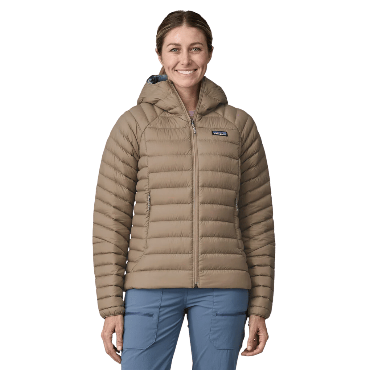 PATAGONIA WOMEN'S DOWN SWEATER HOODY - SEABIRD GREY WW FRONT