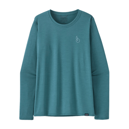 PATAGONIA WOMEN'S LONGSLEEVE CAPILENE COOL DAILY SHIRT WATER - WETLAND BLUE XD FRONT