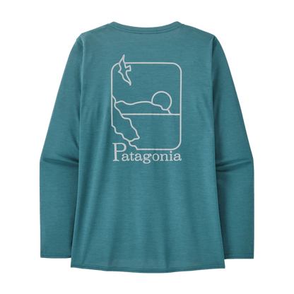 PATAGONIA WOMEN'S LONGSLEEVE CAPILENE COOL DAILY SHIRT WATER - WETLAND BLUE XD BACK