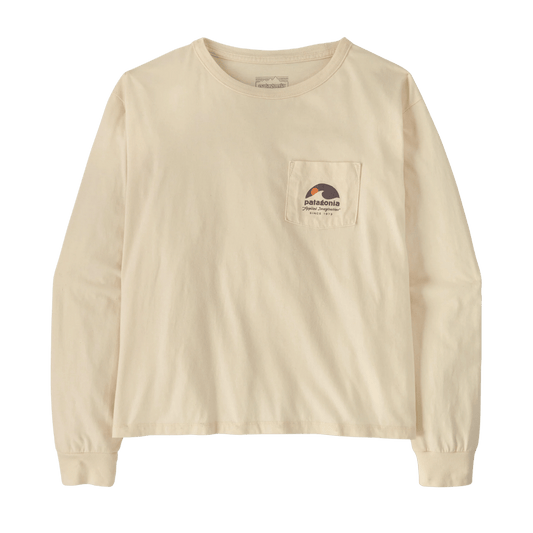 PATAGONIA WOMEN'S LONGSLEEVED APPLIED IMAGINATION TEE - UNDYED NATURAL FRONT