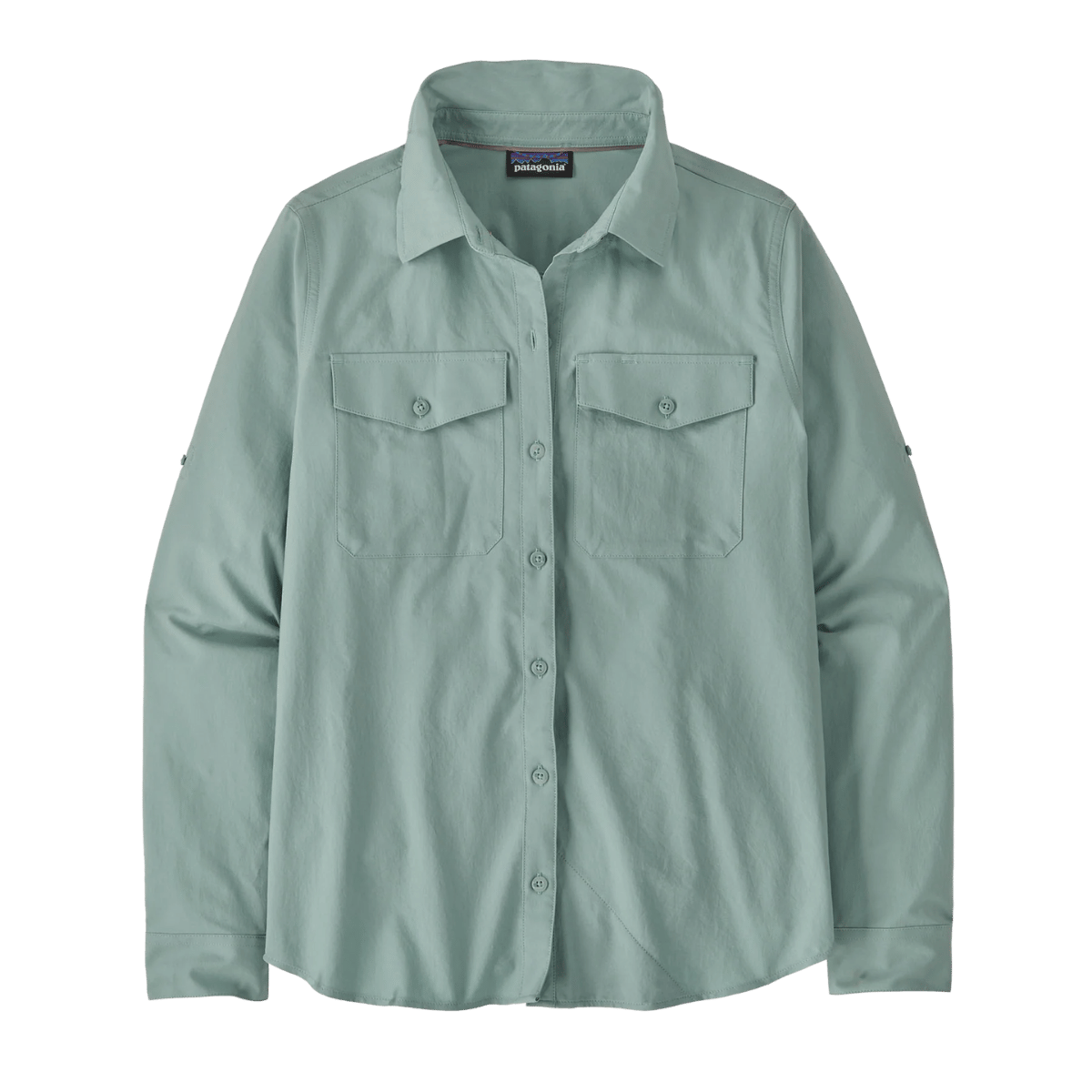 PATAGONIA WOMEN'S LONG SLEEVE SELF-GUIDED SUN SHIRT - THERMAL BLUE FRONT