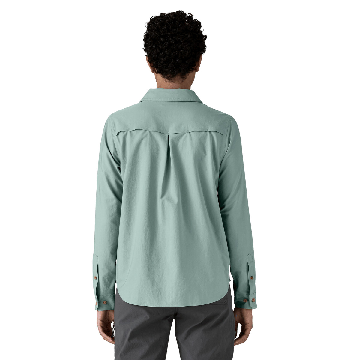 PATAGONIA WOMEN'S LONG SLEEVE SELF-GUIDED SUN SHIRT - THERMAL BLUE WW BACK