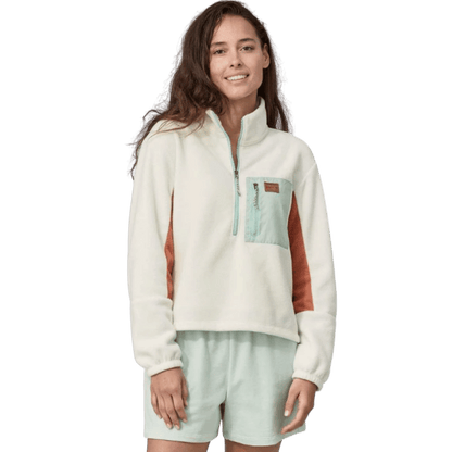 PATAGONIA WOMEN'S MICRODINI 1/2 ZIP FLEECE PULLOVER - BIRCH WHITE