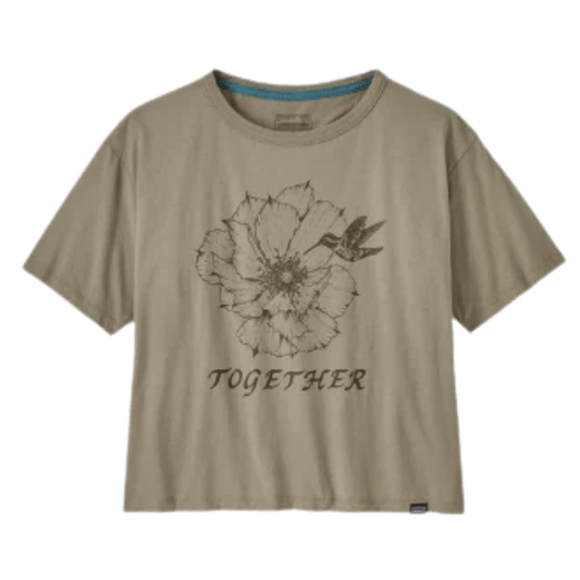 PATAGONIA WOMEN'S MUTUALISM ORGANIC T-SHIRT - RIVER ROCK GREEN FRONT