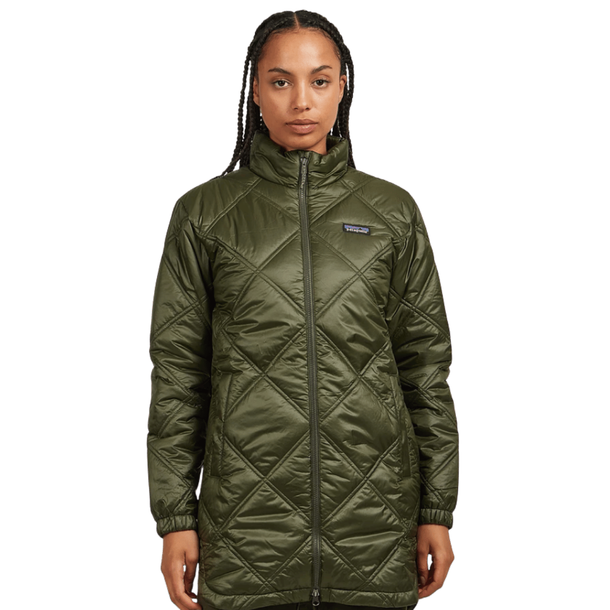 PATAGONIA WOMEN'S PINE BANK INSULATED PARKA - PINE NEEDLE GREEN WW FRONT