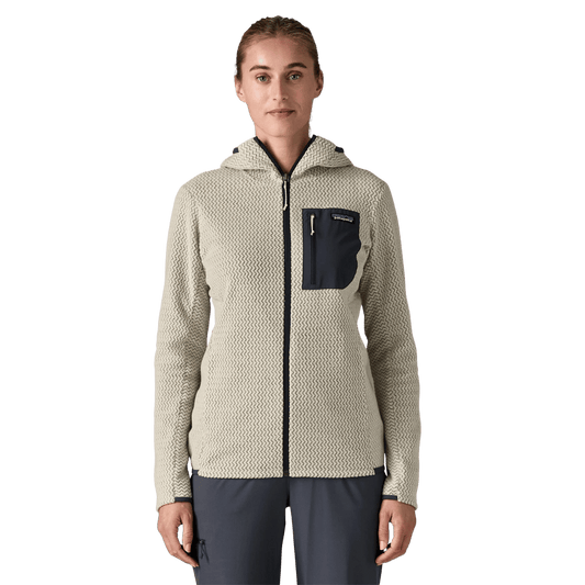 PATAGONIA WOMEN'S R1 AIR FULL-ZIP HOODY - WOOL WHITE  WW FRONT