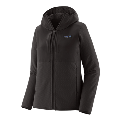 PATAGONIA WOMEN'S R2 CROSSSTRATA HOODY - BLACK FRONT