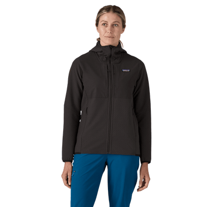 PATAGONIA WOMEN'S R2 CROSSSTRATA HOODY - BLACK WW FRONT