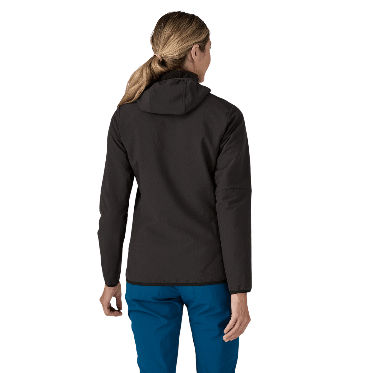 PATAGONIA WOMEN'S R2 CROSSSTRATA HOODY - BLACK WW BACK
