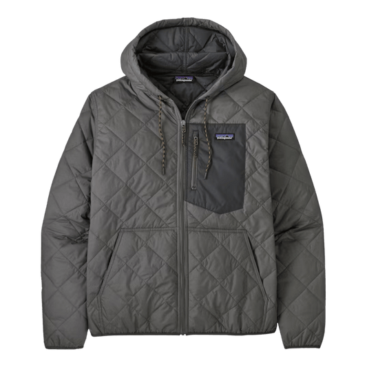 PATAGONIA DIAMOND QUILTED BOMBER HOODY - NOBLE GREY FRONT