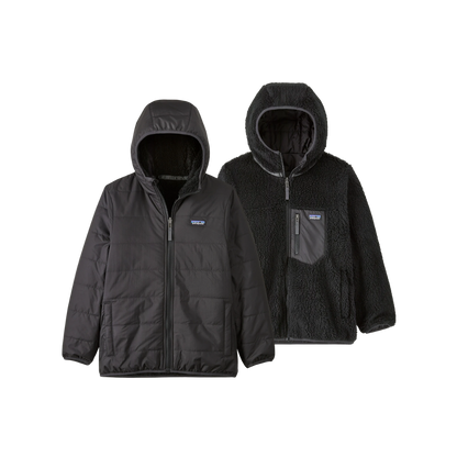 PATAGONIA KIDS REVERSIBLE READY FREDDY HOODY - INK BLACK front view