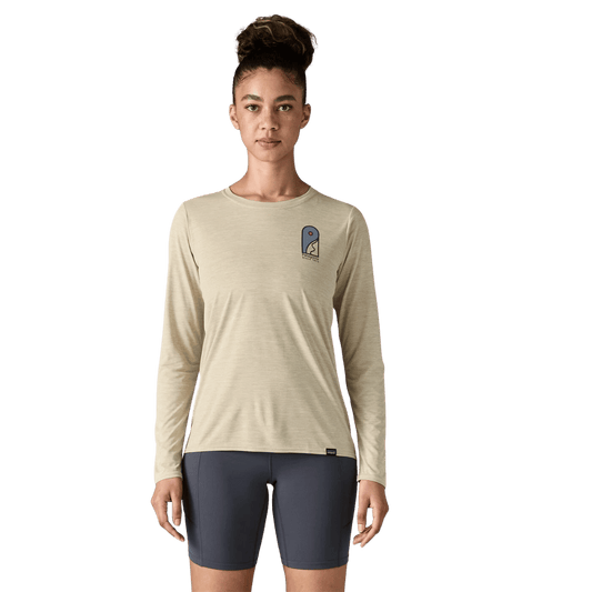 PATAGONIA WOMENS LONGSLEEVE CAP COOL DAILY SHIRT LAND - PUMICE X-DYE WW FRONT VIEW