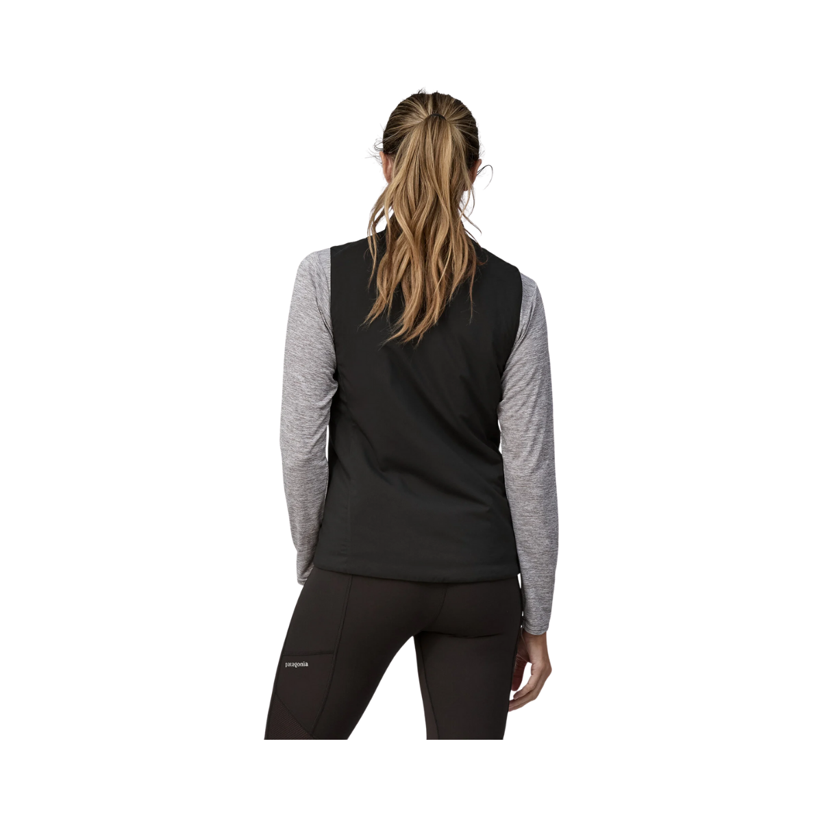 PATAGONIA WOMEN'S LIGHTWEIGHT AND BREATHABLE NANO-AIR VEST - BLACK back view
