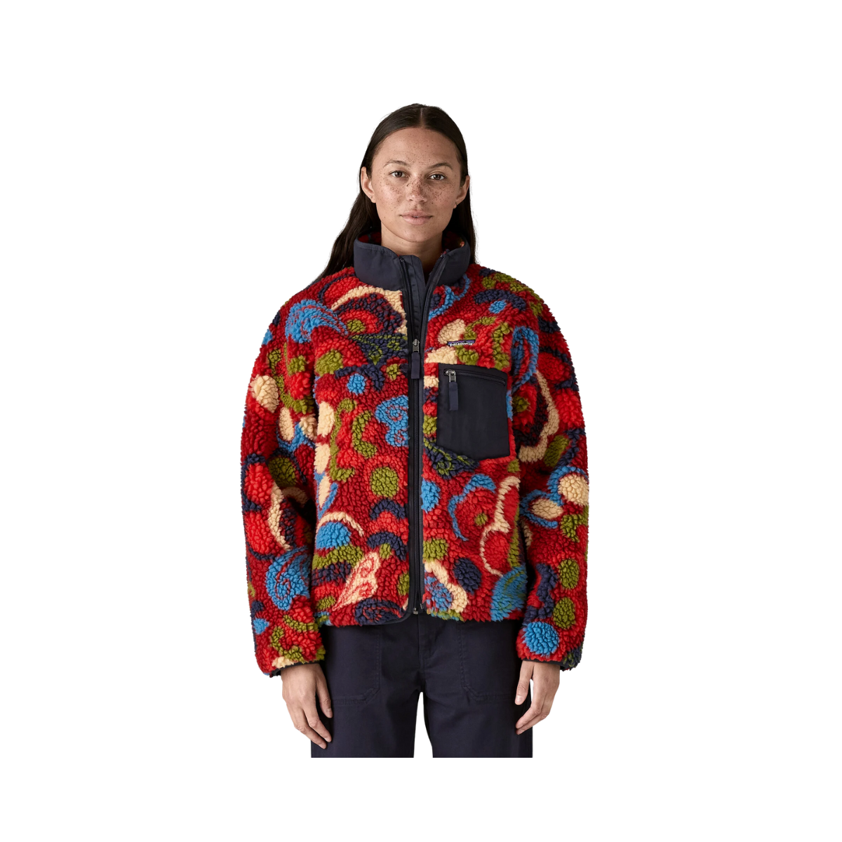 PATAGONIA WOMEN'S CLASSIC RETRO-X JACKET - AMANITA RED front view