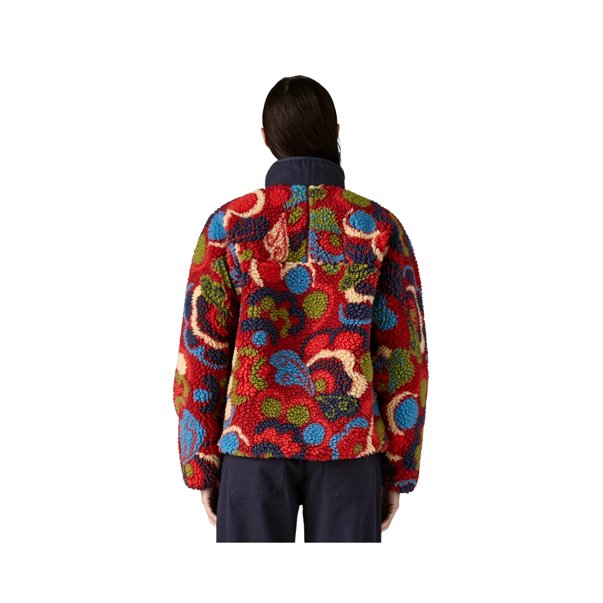 PATAGONIA WOMEN'S CLASSIC RETRO-X JACKET - AMANITA RED back view