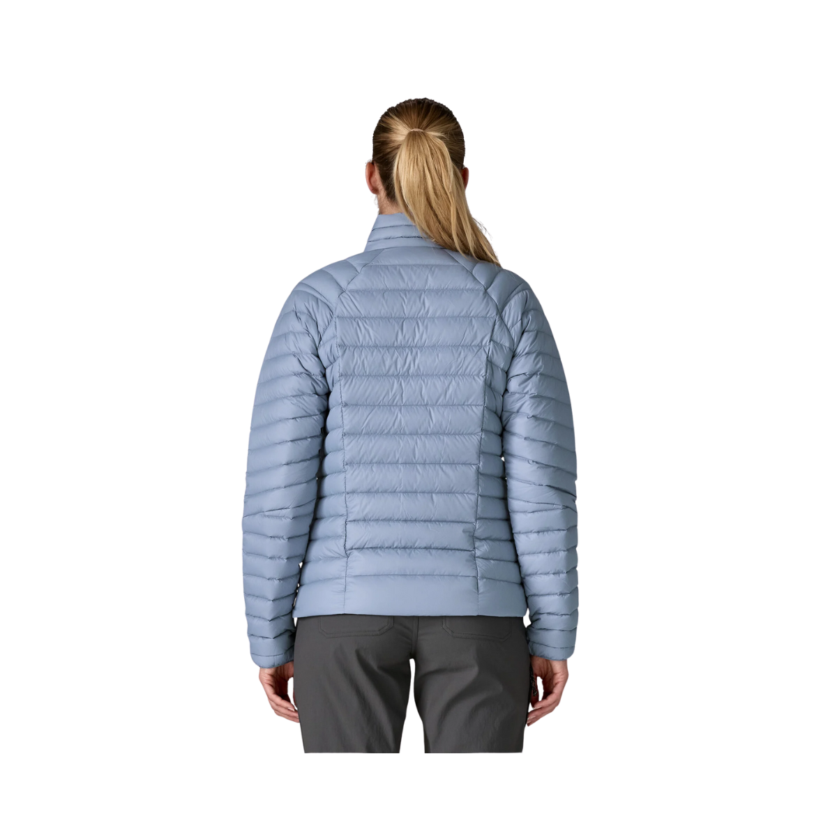 PATAGONIA WOMEN'S DOWN SWEATER JACKET - BARNACLE BLUE back view