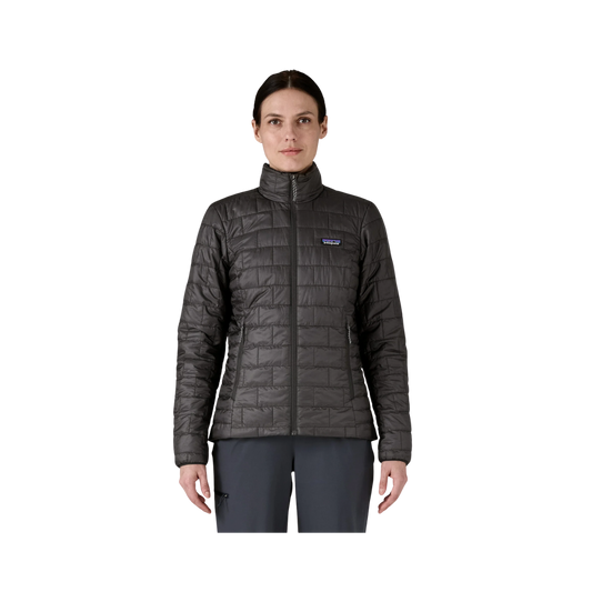 PATAGONIA WOMEN LIGHTWEIGHT NANO PUFF JACKET - BLACK front view