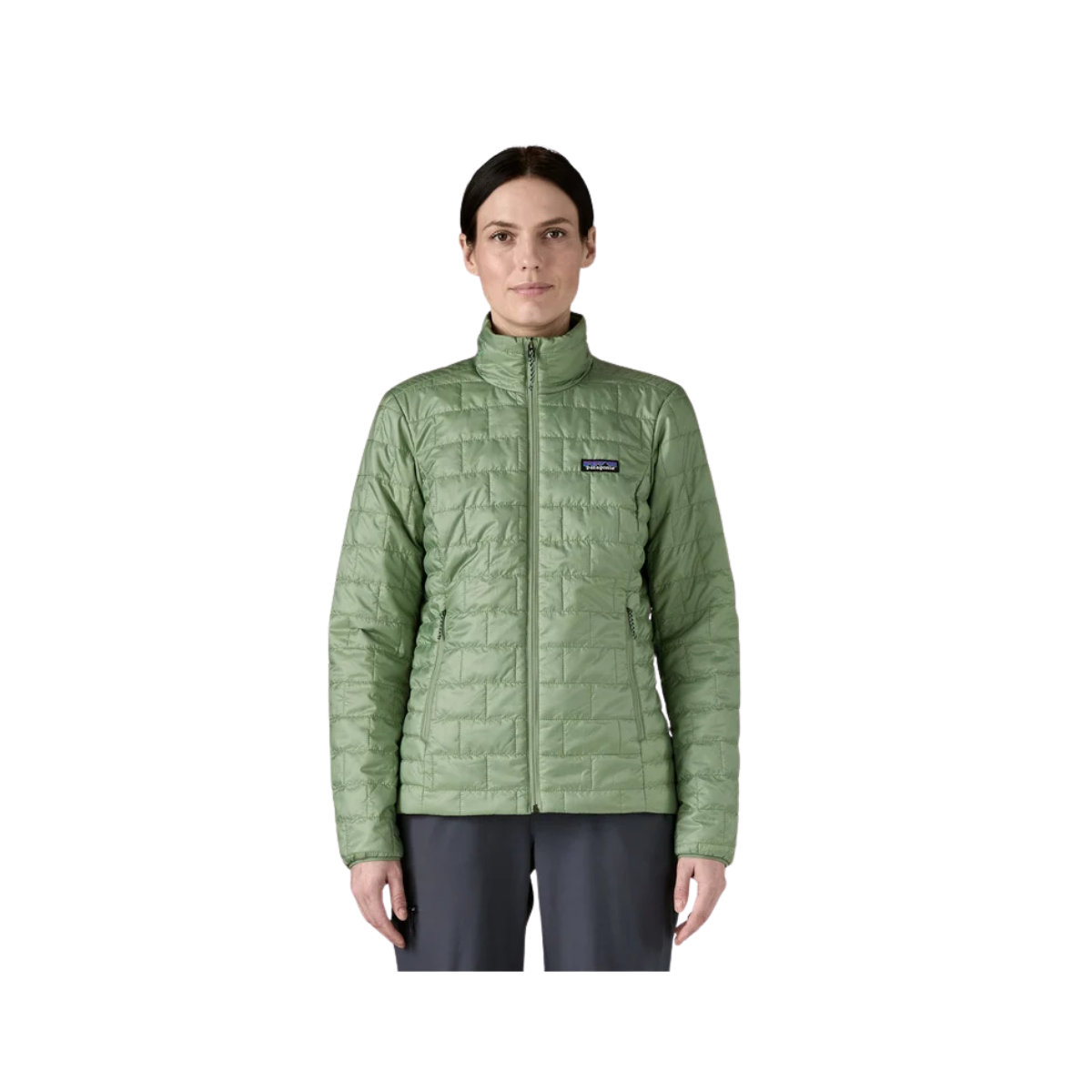 PATAGONIA WOMEN LIGHTWEIGHT NANO PUFF JACKET - ELLWOOD GREEN front view