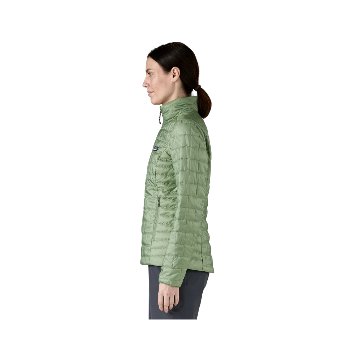 PATAGONIA WOMEN LIGHTWEIGHT NANO PUFF JACKET - ELLWOOD GREEN side view
