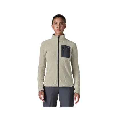 PATAGONIA WOMEN'S LIGHTWEIGHT R1 AIR FLEECE JACKET - WOOL WHITE front view