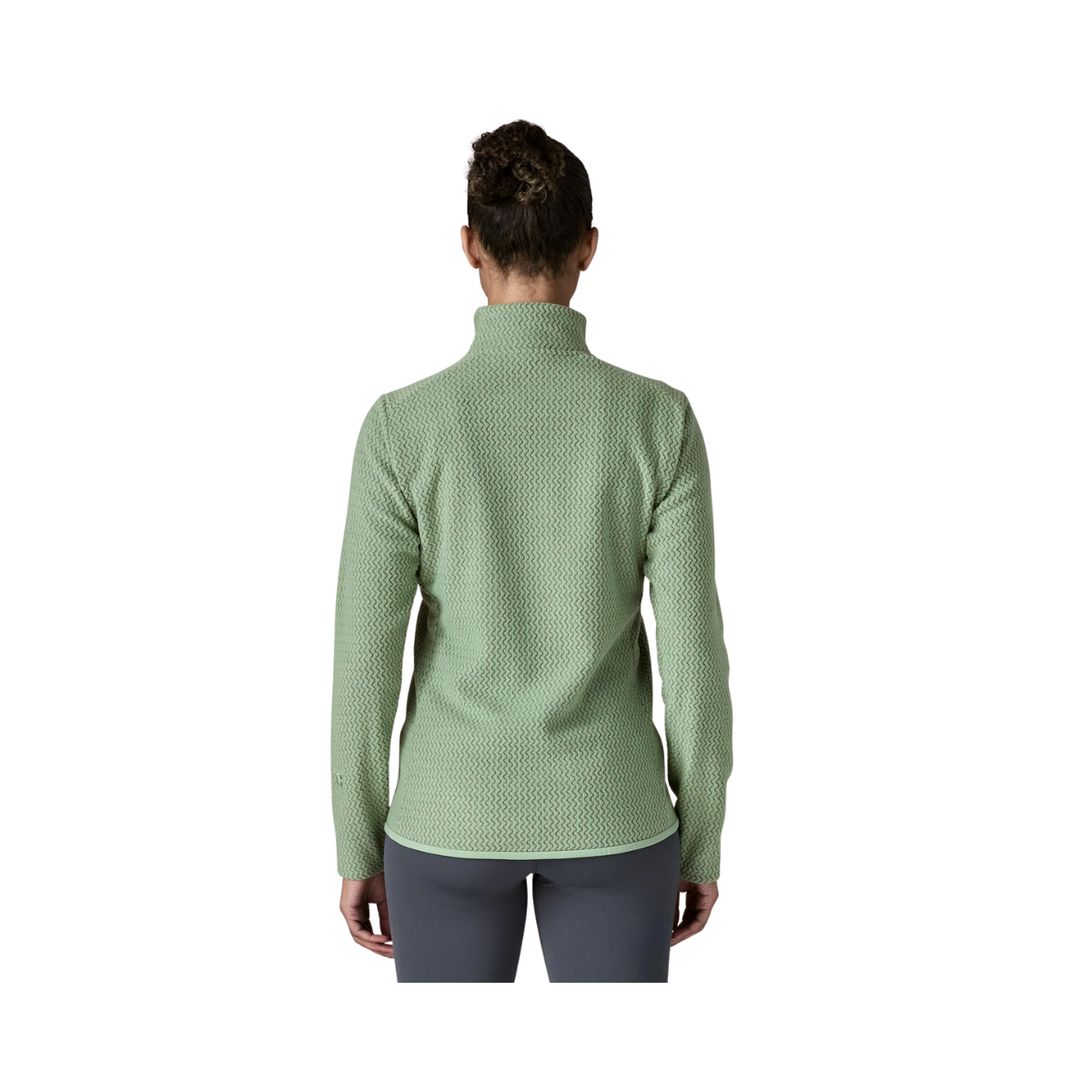 PATAGONIA WOMEN'S LIGHTWEIGHT R1 AIR JACKET - ELLWOOD GREEN back view