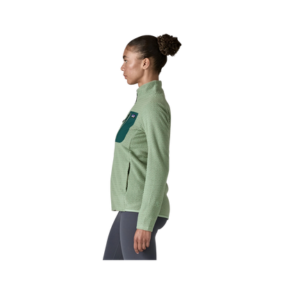 PATAGONIA WOMEN'S LIGHTWEIGHT R1 AIR JACKET - ELLWOOD GREEN side view