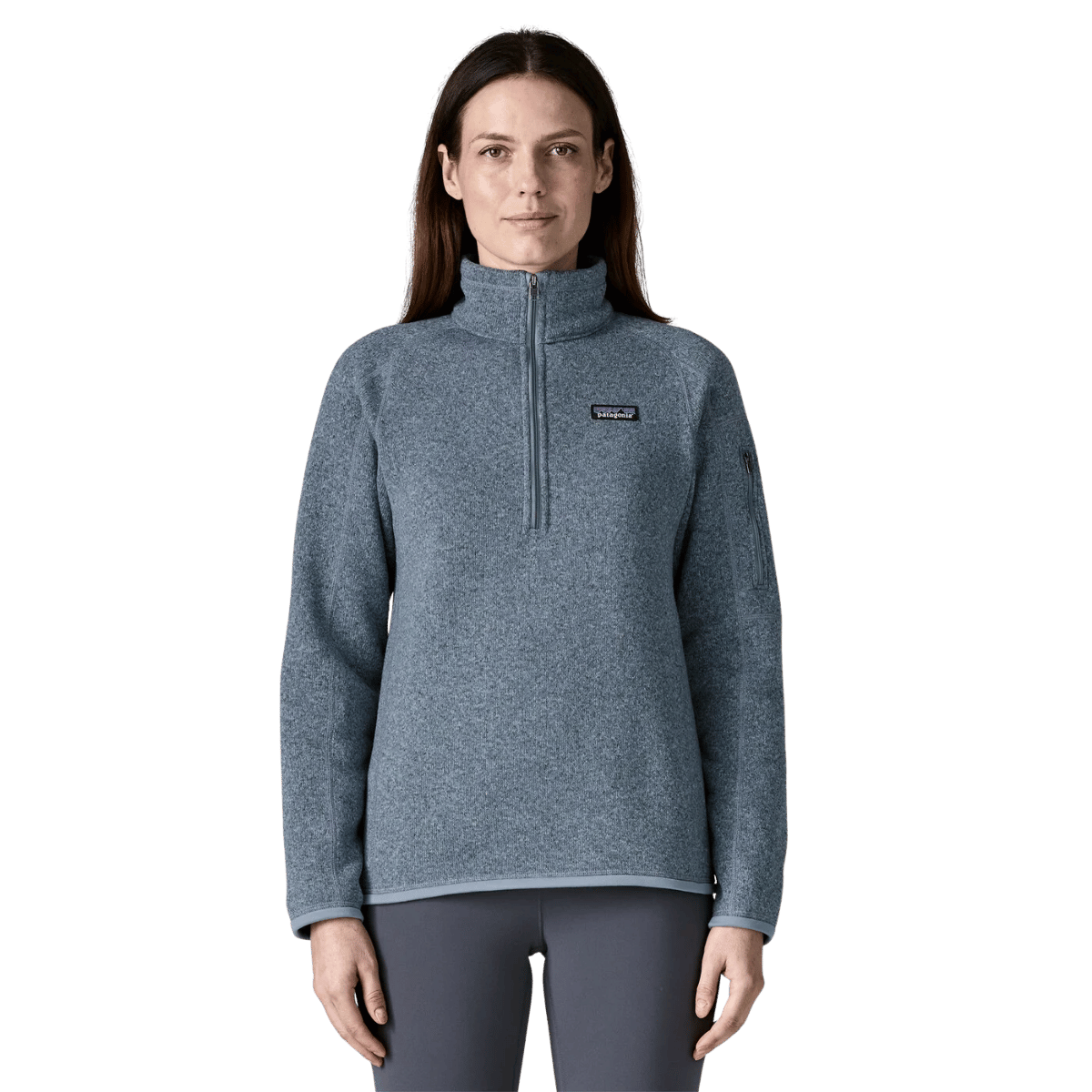 PATAGONIA WOMEN'S BETTER SWEATER 1/4 ZIP - BARNACLE BLUE WW FRONT