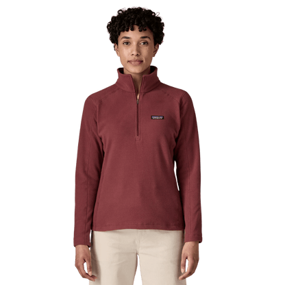 PATAGONIA WOMEN'S MICRO D 1/4 ZIP - SEQUOIA RED WW FRONT