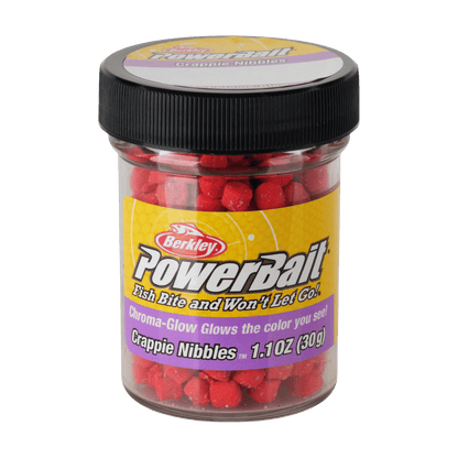 BERKLEY POWERBAIT CHROMA-GLOW CRAPPIE NIBBLES FISHING LURE - GLOW RED_1