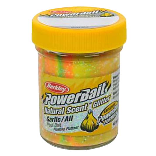 BERKLEY POWERBAIT NATURAL GLITTER TROUT RAINBOW-GARLIC