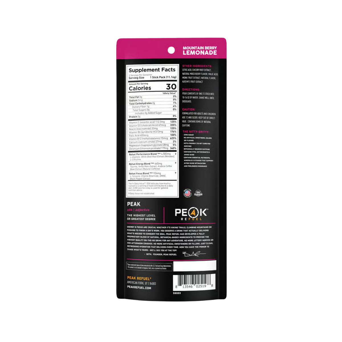 PEAK REFUEL DRINK STICKS 10PK IMAGE