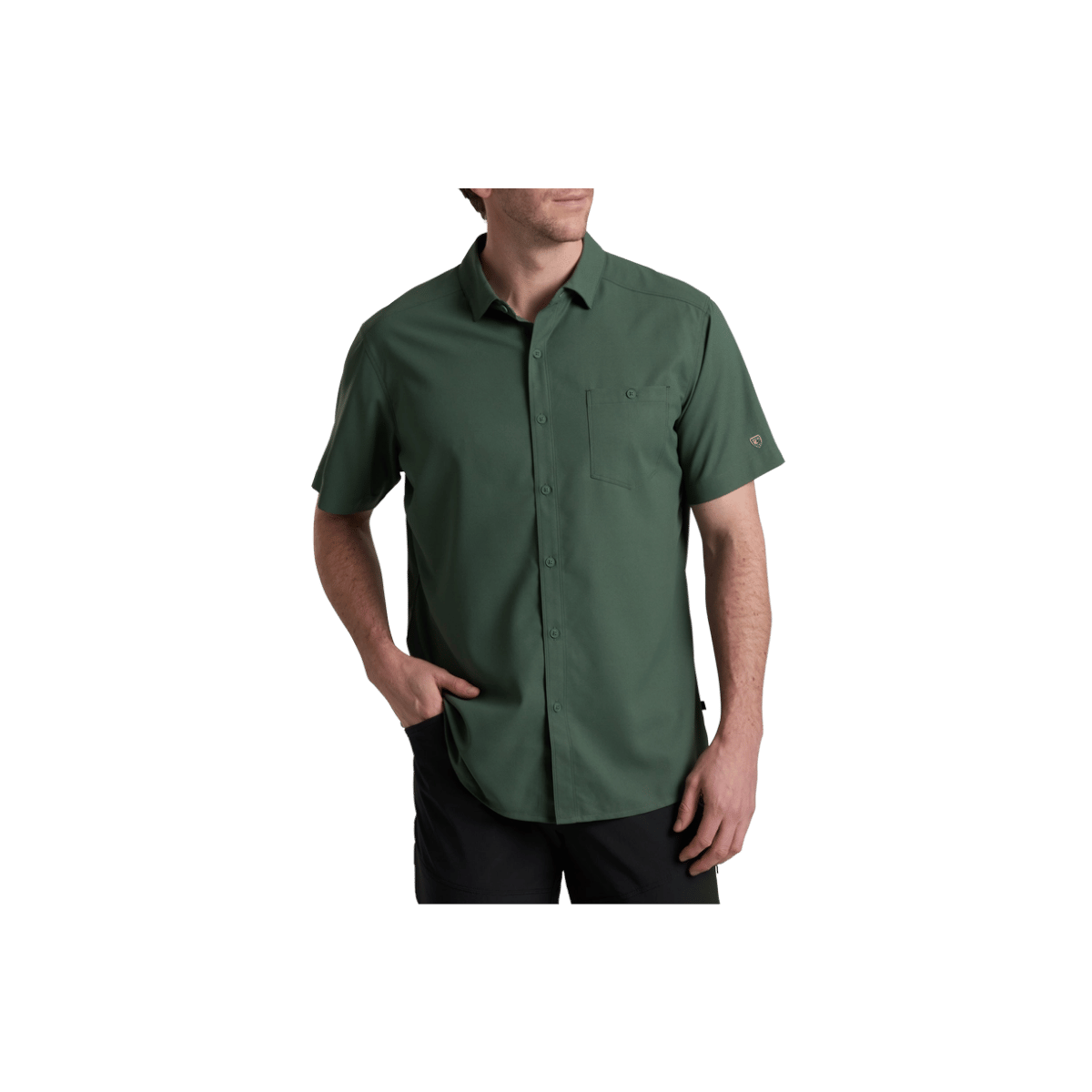 KUHL MEN'S PERSUADR SHORT SLEEVE - SMOKED PINE - FRONT