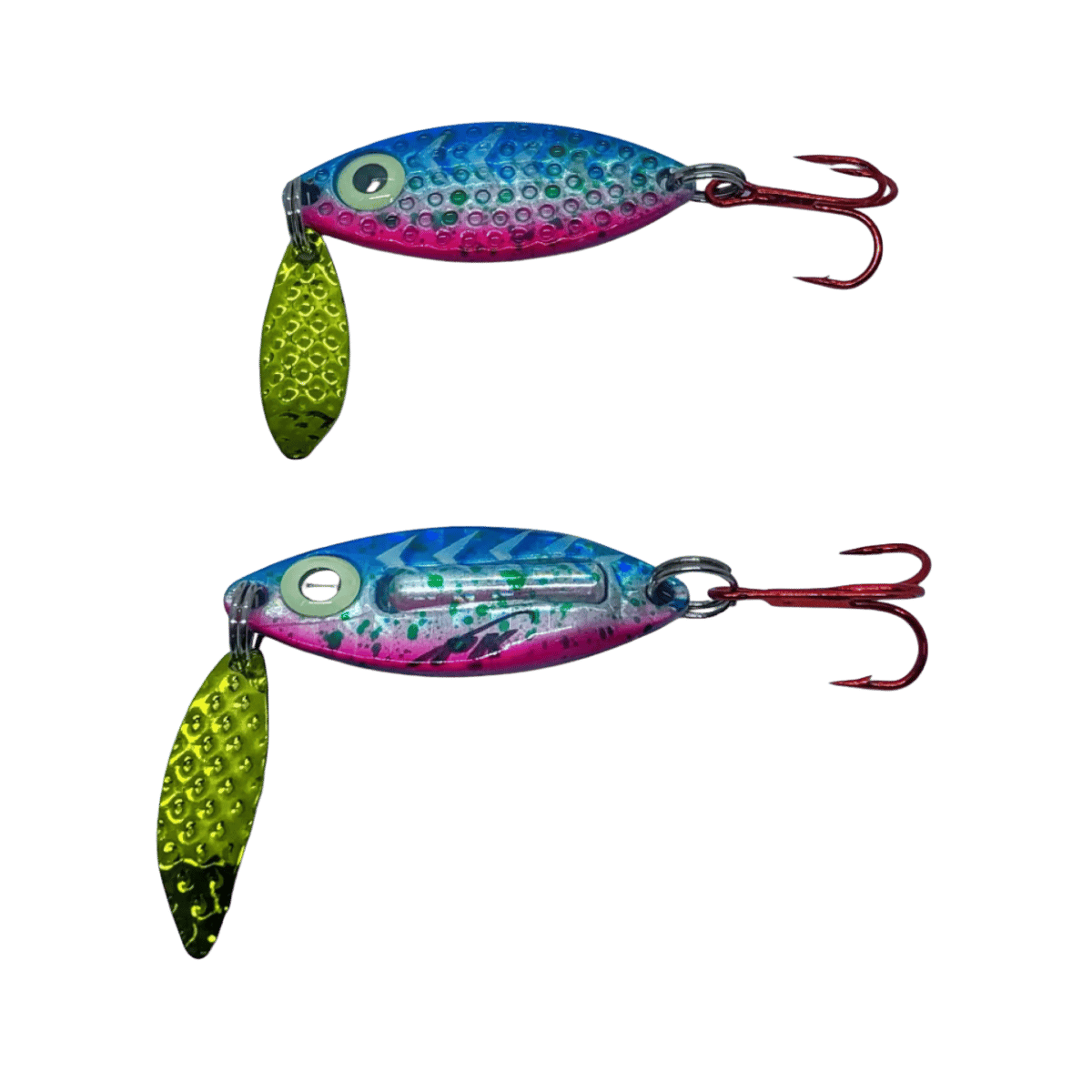 PK RATTLE SPOON 1/4OZ  BLUE PINK GLW