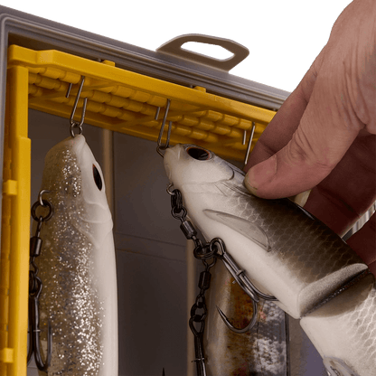 PLANO EDGE SWIMBAIT BOX 3700™ with someone removing a bait
