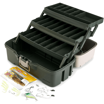PLANO THREE-TRAY TACKLE BOX KIT FOR BASS, CATFISH, or PANFISH