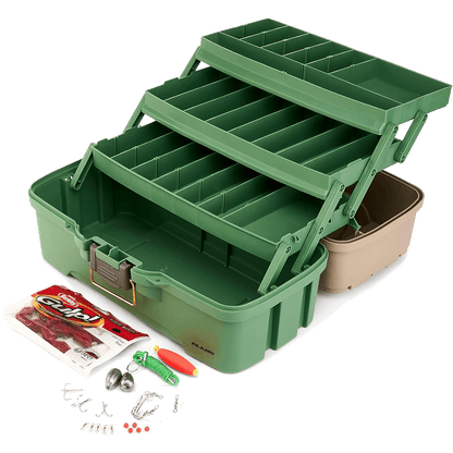 PLANO THREE-TRAY TACKLE BOX KIT FOR BASS, CATFISH, or PANFISH