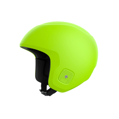 POC SKULL DURA JUNIOR SKI HELMET - WHITE/YELLOW GREEN - LEFT SIDE VIEW